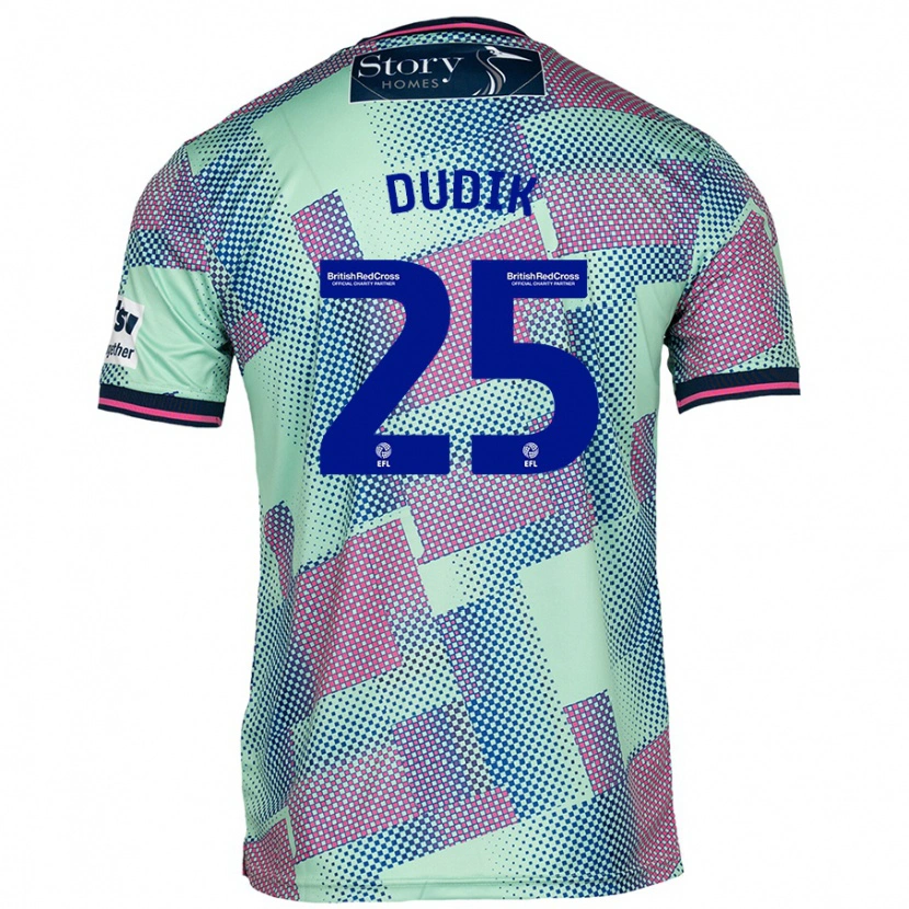 Danxen Enfant Maillot Anton Dudik #25 Vert Tenues Extérieur 2024/25 T-Shirt