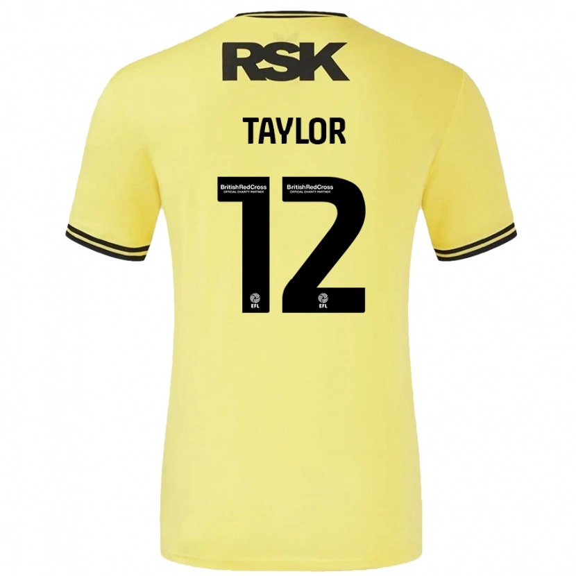 Danxen Enfant Maillot Terry Taylor #12 Jaune Noir Tenues Extérieur 2024/25 T-Shirt