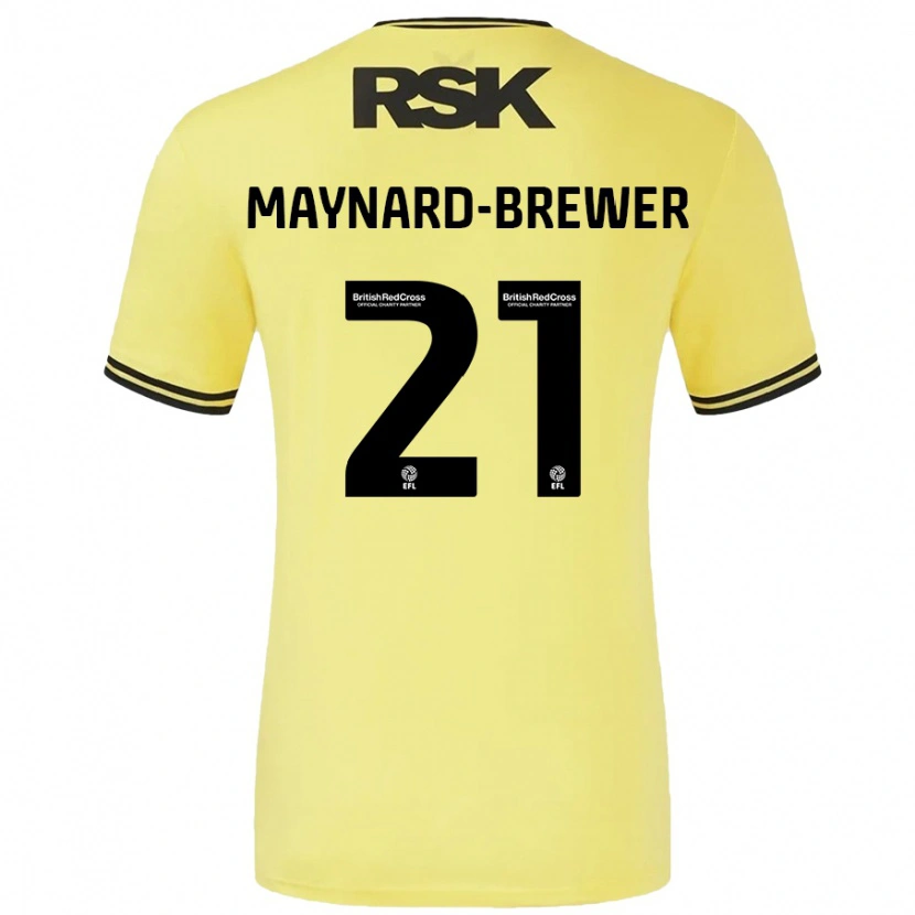 Danxen Enfant Maillot Ashley Maynard-Brewer #21 Jaune Noir Tenues Extérieur 2024/25 T-Shirt