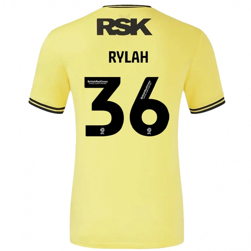 Danxen Enfant Maillot Henry Rylah #36 Jaune Noir Tenues Extérieur 2024/25 T-Shirt