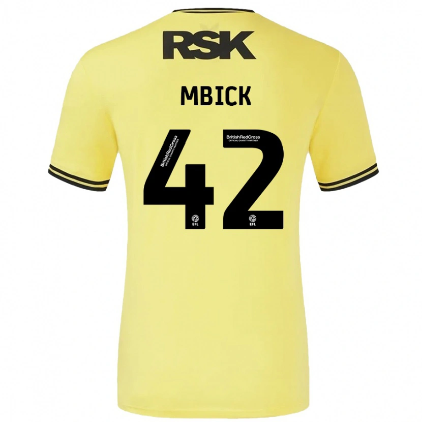 Danxen Enfant Maillot Micah Mbick #42 Jaune Noir Tenues Extérieur 2024/25 T-Shirt