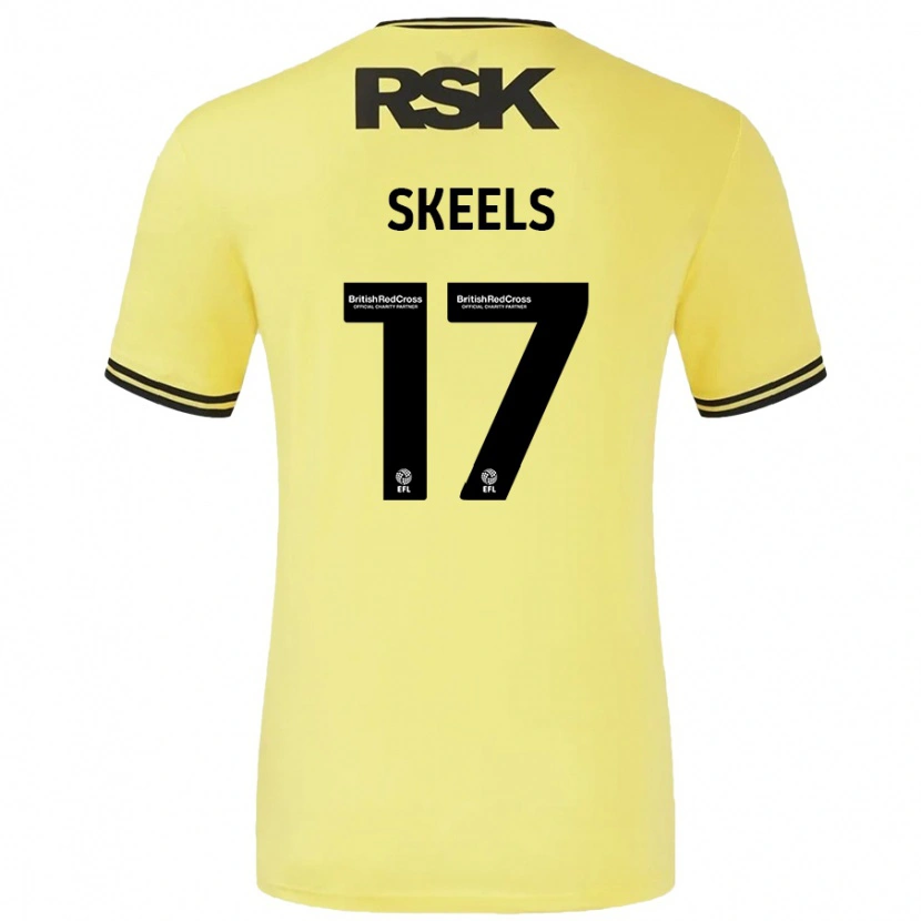 Danxen Enfant Maillot Kiera Skeels #17 Jaune Noir Tenues Extérieur 2024/25 T-Shirt