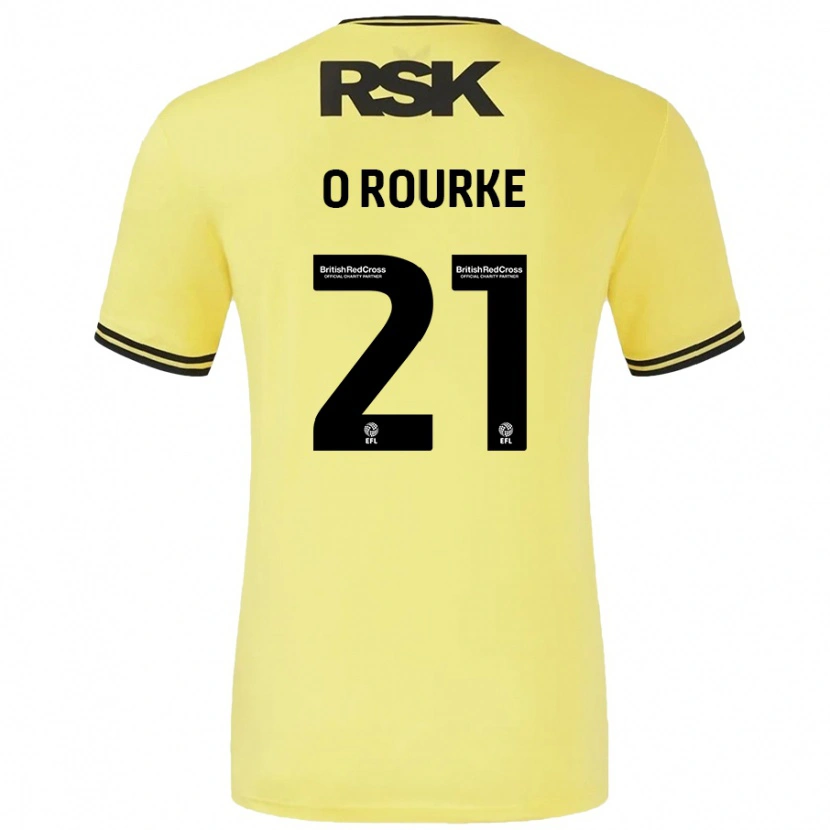 Danxen Enfant Maillot Sophie O'rourke #21 Jaune Noir Tenues Extérieur 2024/25 T-Shirt