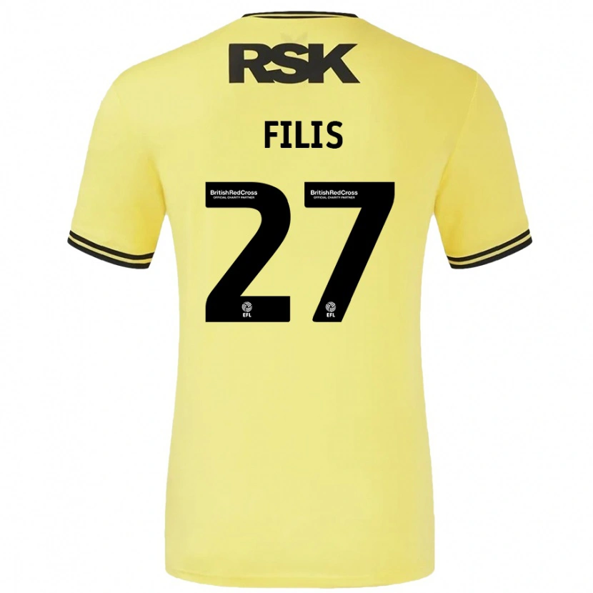 Danxen Enfant Maillot Melisa Filis #27 Jaune Noir Tenues Extérieur 2024/25 T-Shirt