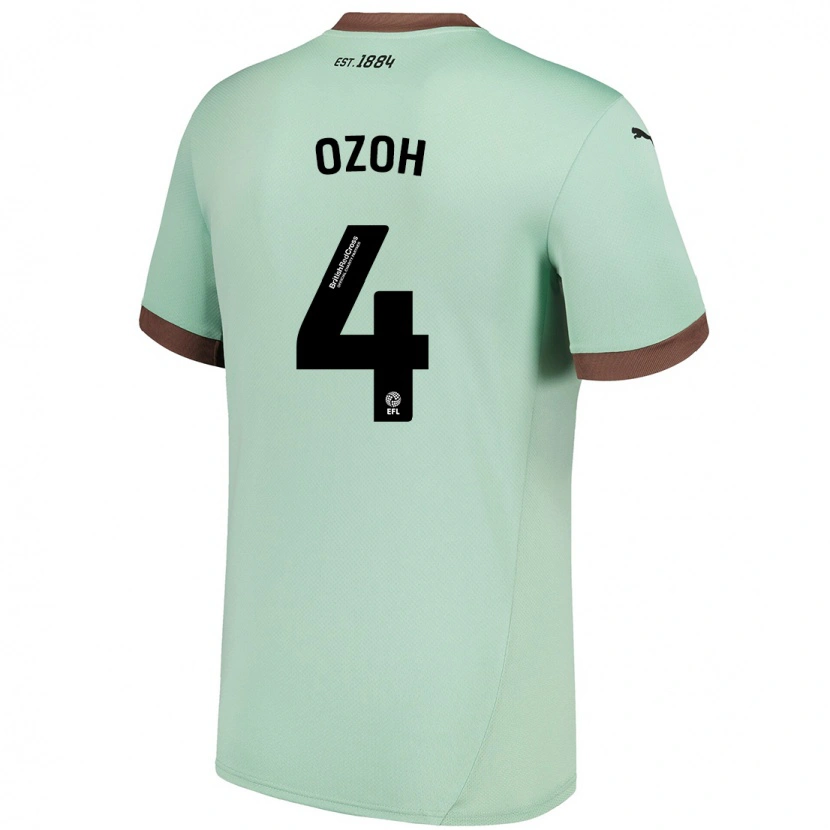 Danxen Enfant Maillot David Ozoh #4 Vert Pâle Tenues Extérieur 2024/25 T-Shirt