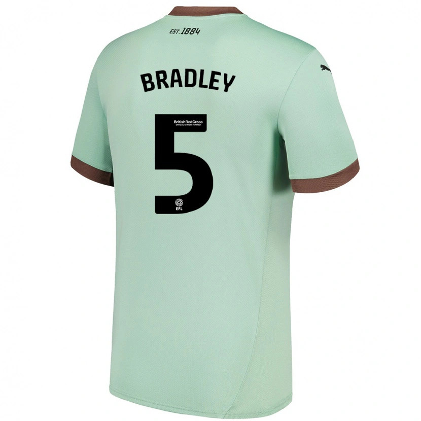 Danxen Enfant Maillot Sonny Bradley #5 Vert Pâle Tenues Extérieur 2024/25 T-Shirt