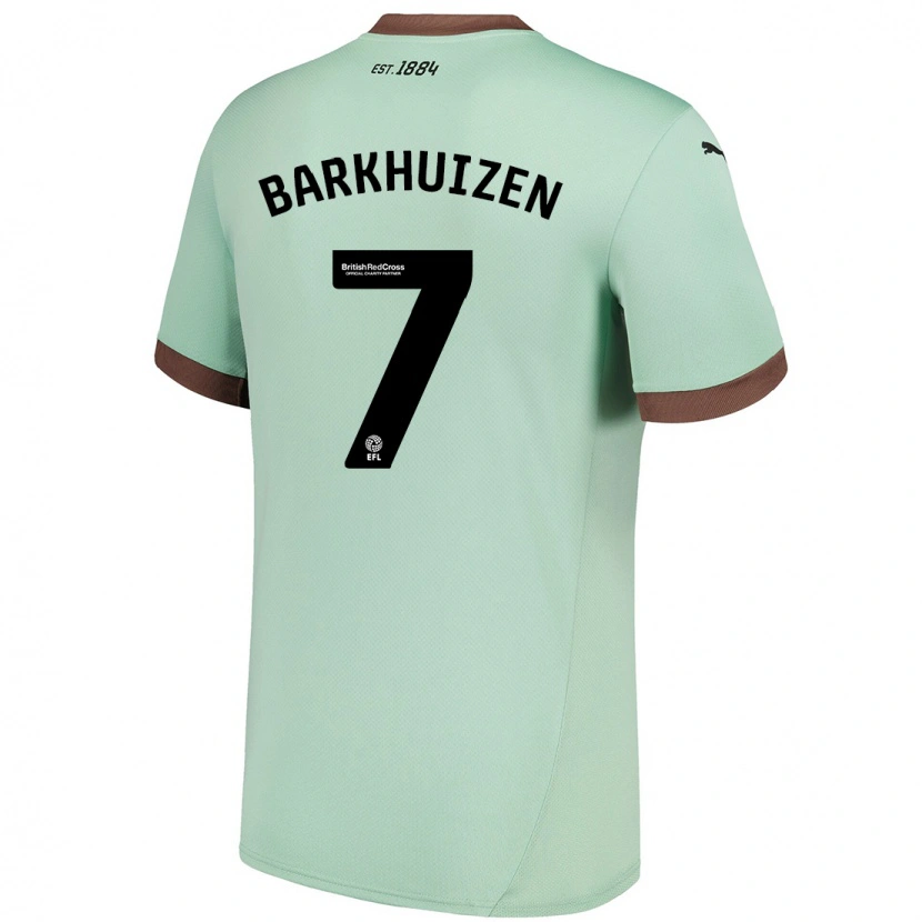 Danxen Enfant Maillot Tom Barkhuizen #7 Vert Pâle Tenues Extérieur 2024/25 T-Shirt