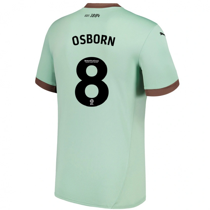 Danxen Enfant Maillot Ben Osborn #8 Vert Pâle Tenues Extérieur 2024/25 T-Shirt