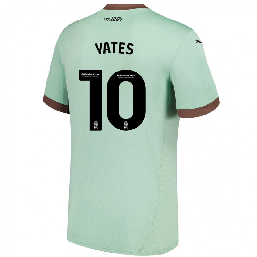 Danxen Enfant Maillot Jerry Yates #10 Vert Pâle Tenues Extérieur 2024/25 T-Shirt