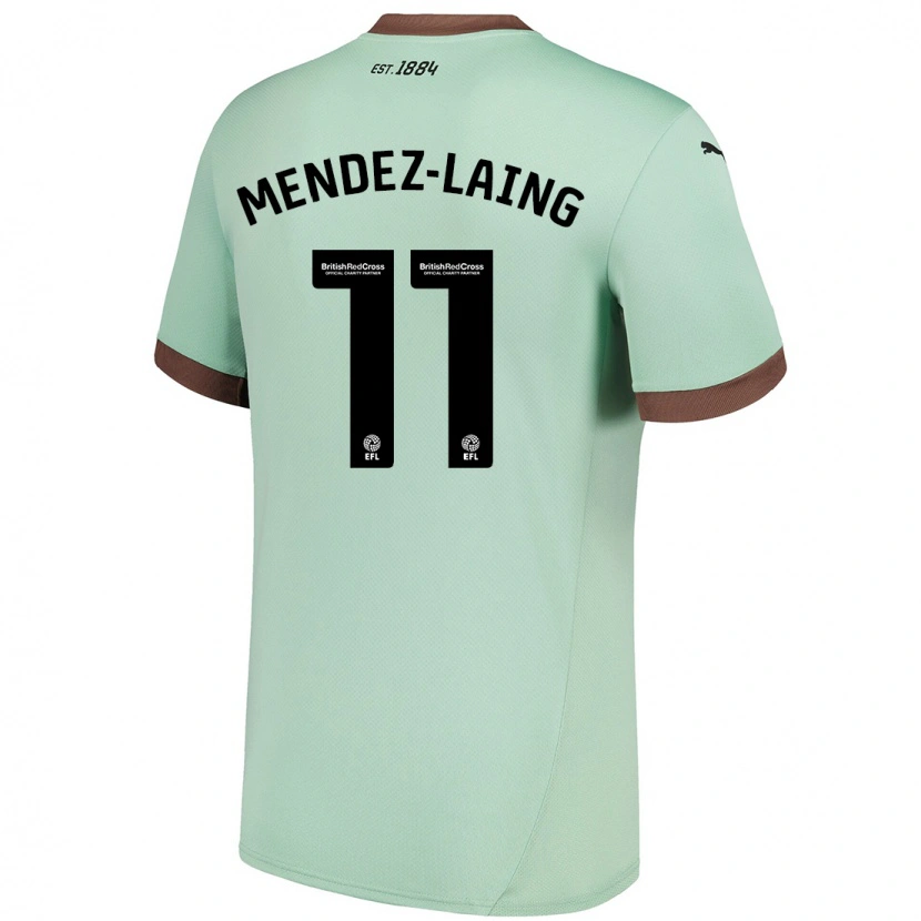 Danxen Enfant Maillot Nathaniel Méndez-Laing #11 Vert Pâle Tenues Extérieur 2024/25 T-Shirt