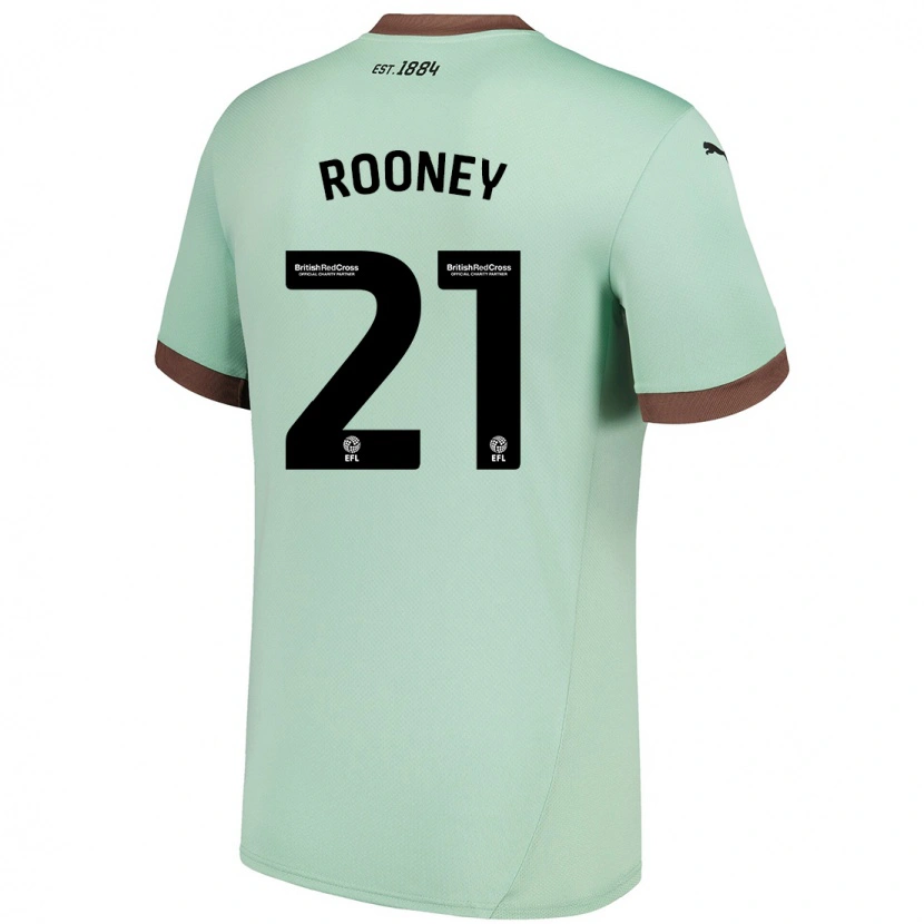 Danxen Enfant Maillot Jake Rooney #21 Vert Pâle Tenues Extérieur 2024/25 T-Shirt