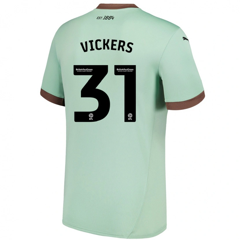 Danxen Enfant Maillot Josh Vickers #31 Vert Pâle Tenues Extérieur 2024/25 T-Shirt