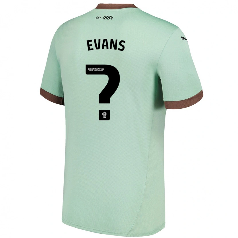 Danxen Enfant Maillot Harry Evans #0 Vert Pâle Tenues Extérieur 2024/25 T-Shirt