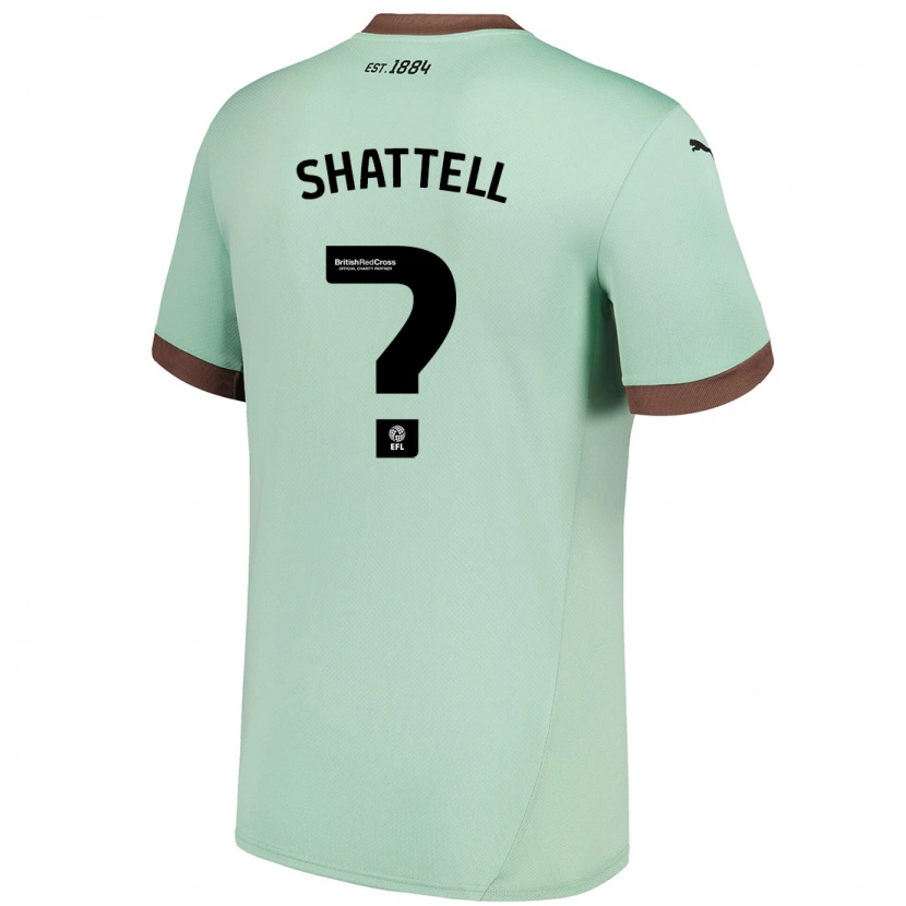 Danxen Enfant Maillot Josh Shattell #0 Vert Pâle Tenues Extérieur 2024/25 T-Shirt