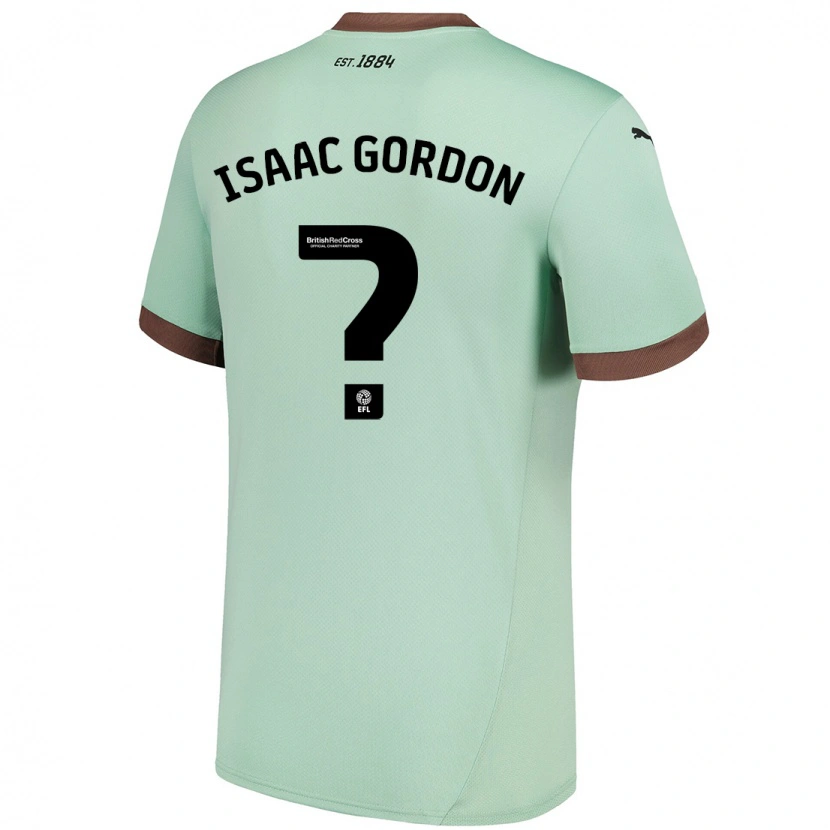 Danxen Enfant Maillot Isaac Gordon #0 Vert Pâle Tenues Extérieur 2024/25 T-Shirt