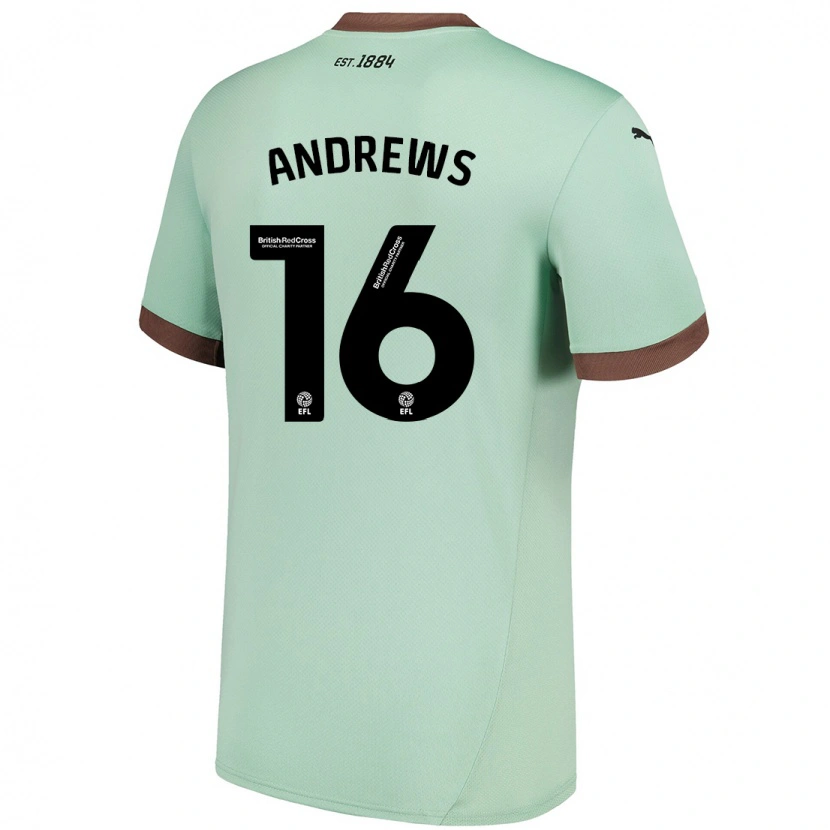 Danxen Enfant Maillot Marli Rhodes-Andrews #16 Vert Pâle Tenues Extérieur 2024/25 T-Shirt