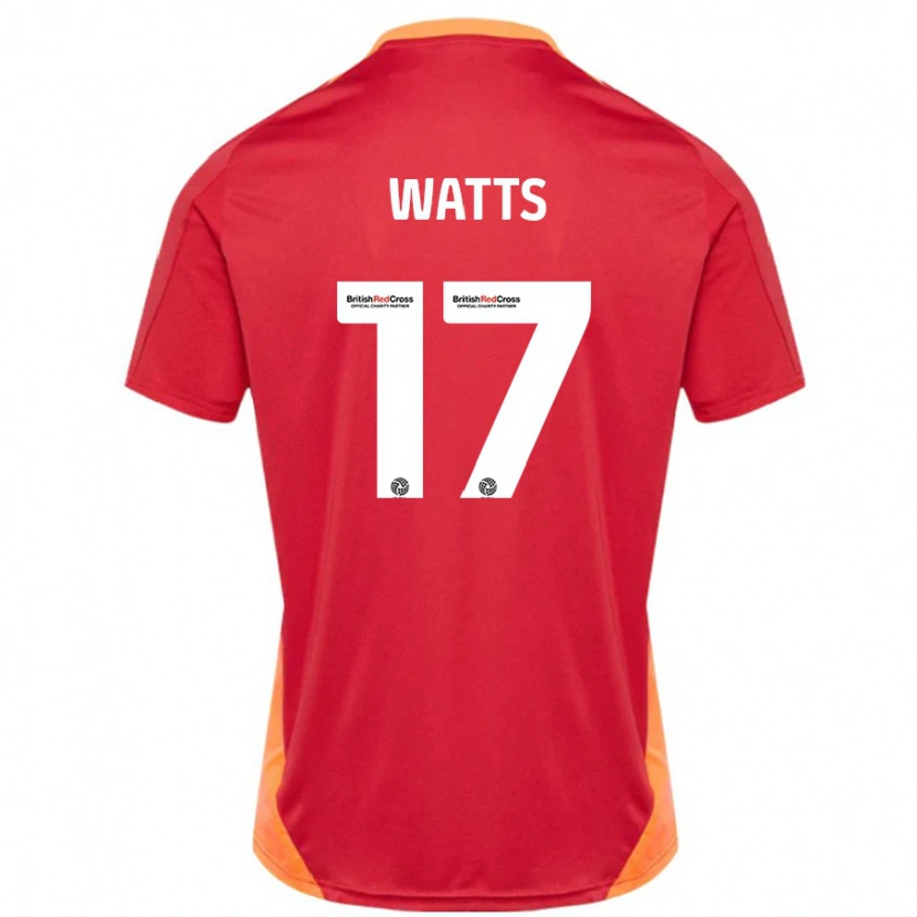 Danxen Enfant Maillot Caleb Watts #17 Bleu Blanc Cassé Tenues Extérieur 2024/25 T-Shirt