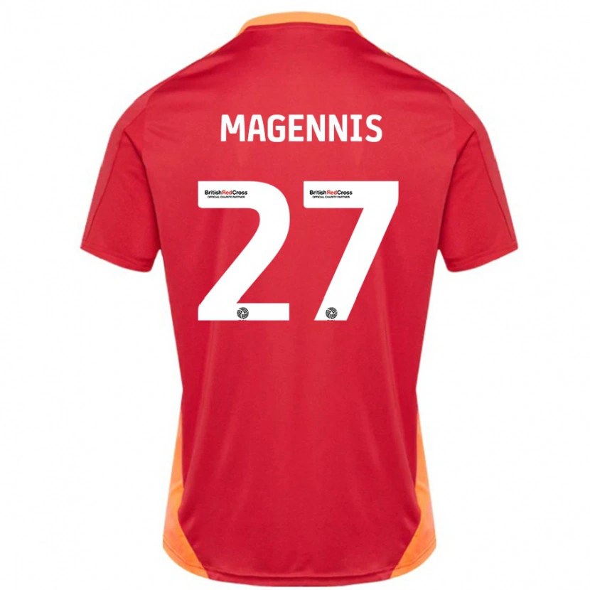 Danxen Enfant Maillot Josh Magennis #27 Bleu Blanc Cassé Tenues Extérieur 2024/25 T-Shirt