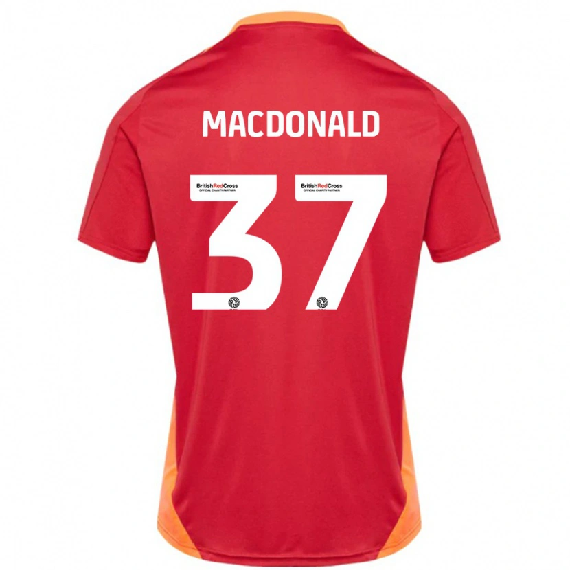 Danxen Enfant Maillot Shaun Macdonald #37 Bleu Blanc Cassé Tenues Extérieur 2024/25 T-Shirt