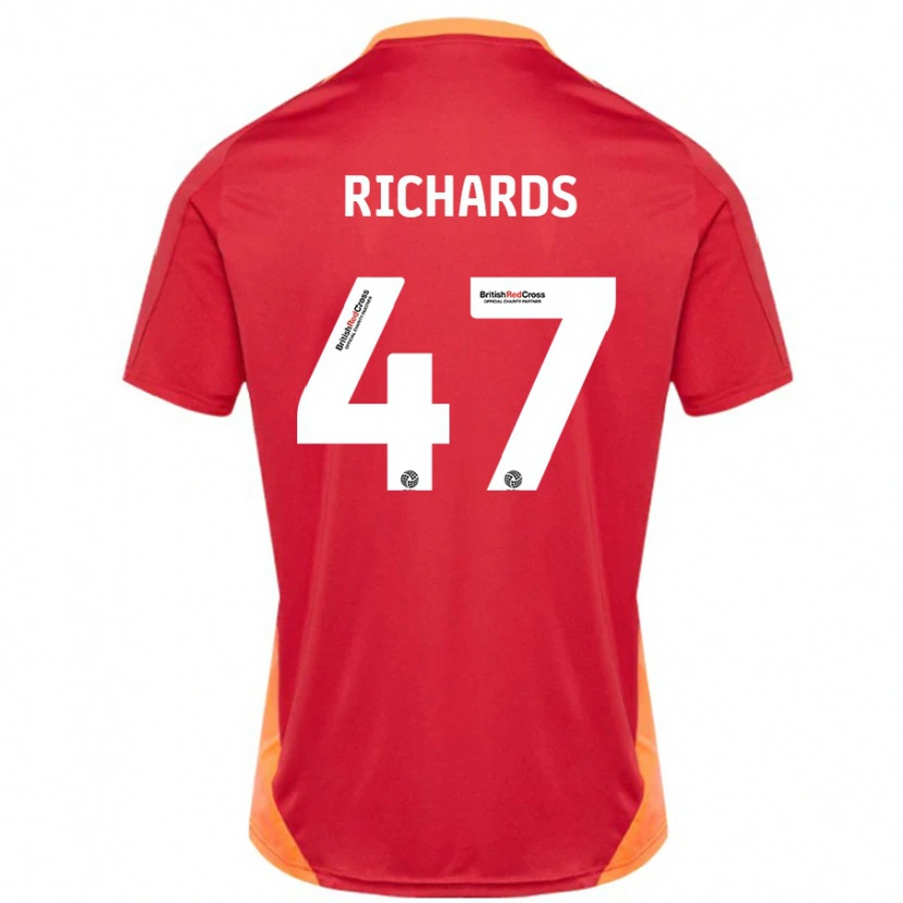 Danxen Enfant Maillot Jake Richards #47 Bleu Blanc Cassé Tenues Extérieur 2024/25 T-Shirt