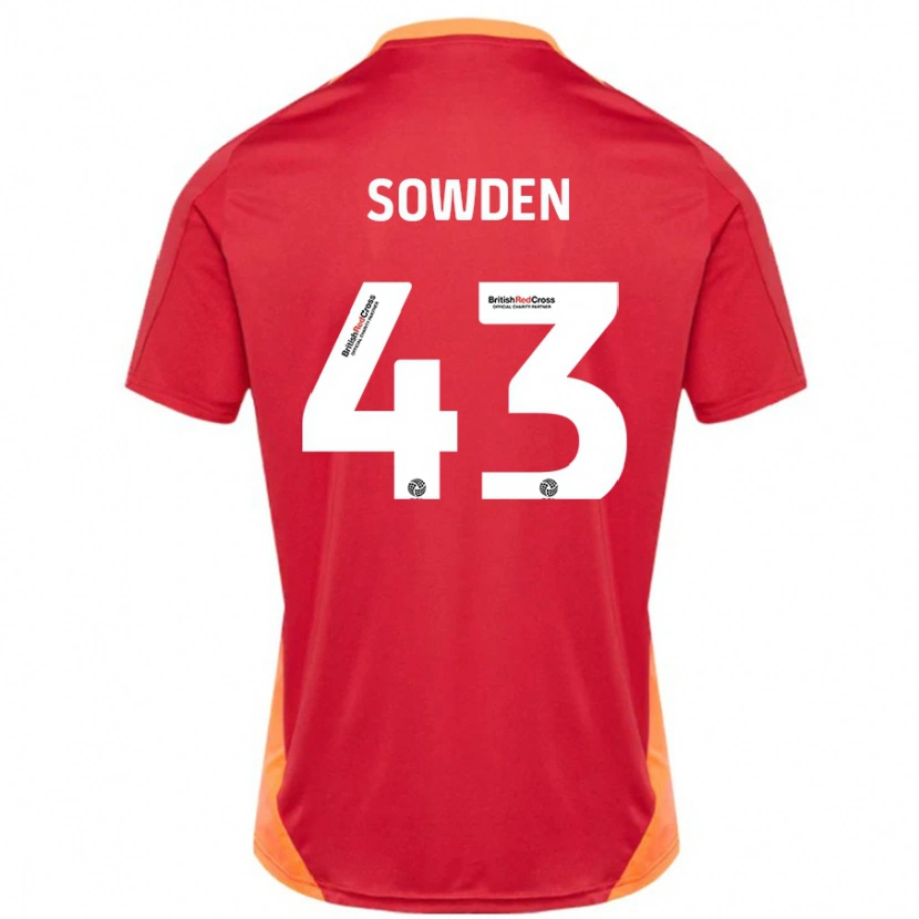 Danxen Enfant Maillot Andrew Sowden #43 Bleu Blanc Cassé Tenues Extérieur 2024/25 T-Shirt