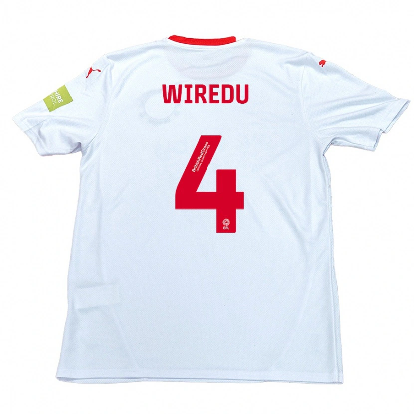 Danxen Enfant Maillot Brendan Wiredu #4 Blanc Tenues Extérieur 2024/25 T-Shirt