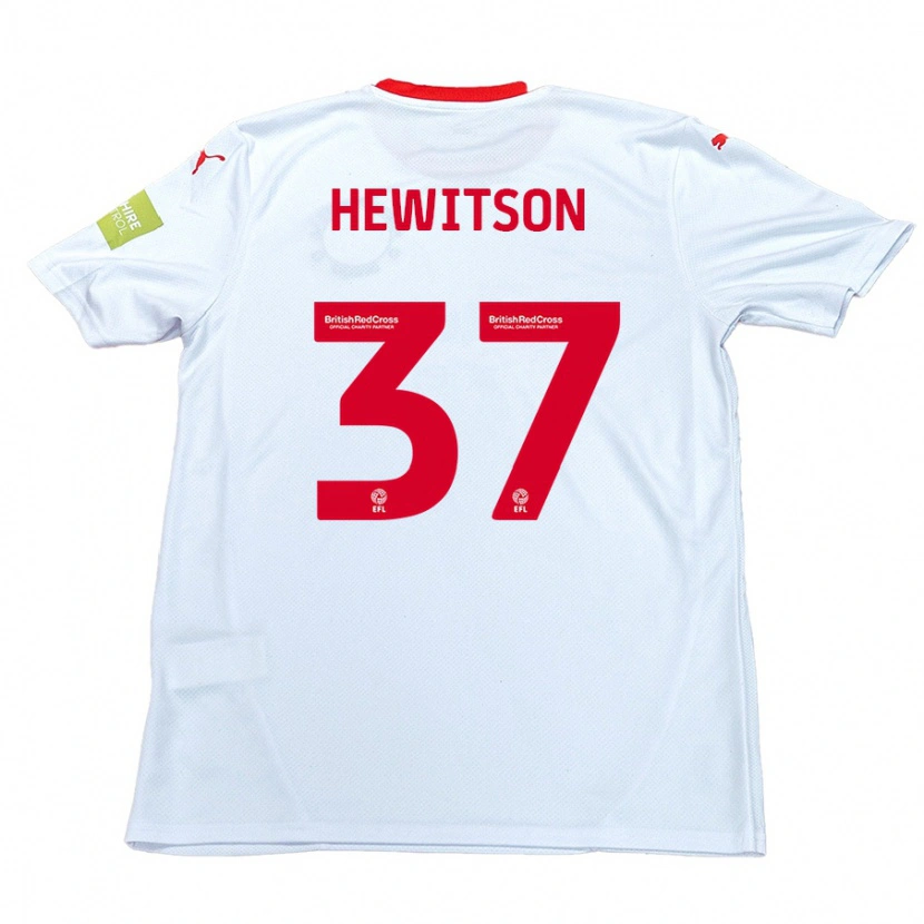 Danxen Enfant Maillot Luke Hewitson #37 Blanc Tenues Extérieur 2024/25 T-Shirt