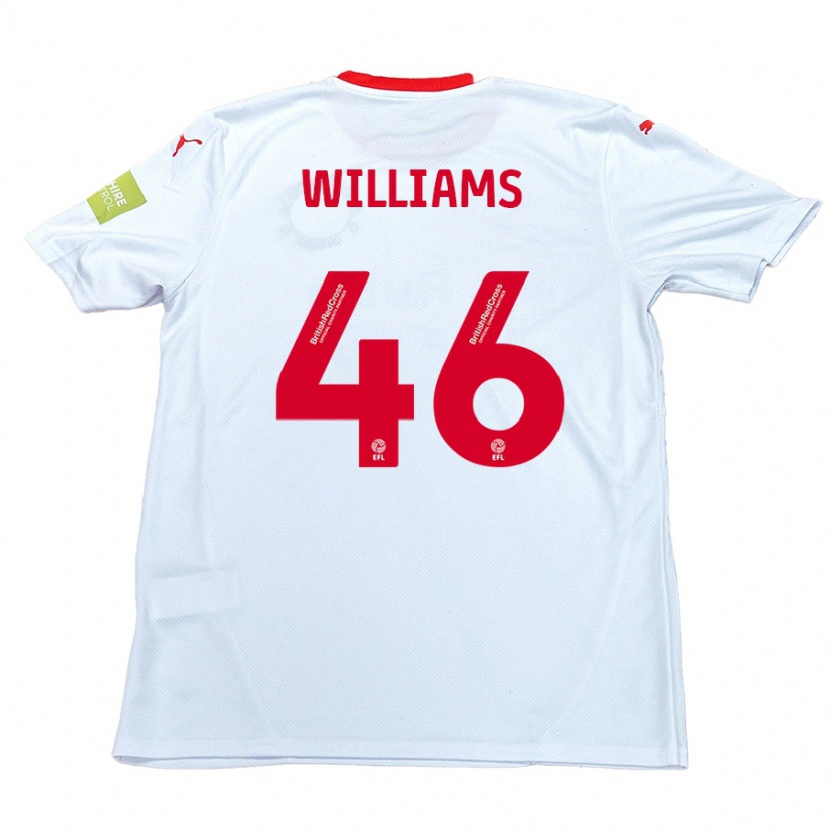 Danxen Enfant Maillot Theo Williams #46 Blanc Tenues Extérieur 2024/25 T-Shirt