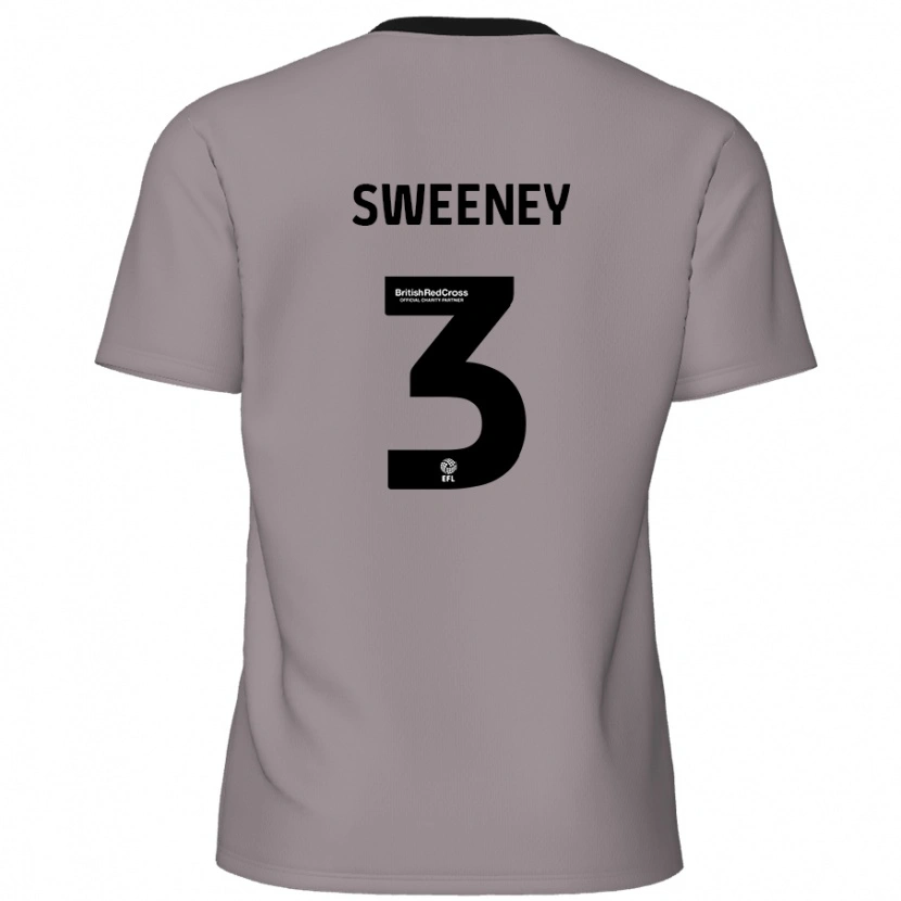 Danxen Enfant Maillot Jayden Sweeney #3 Gris Tenues Extérieur 2024/25 T-Shirt