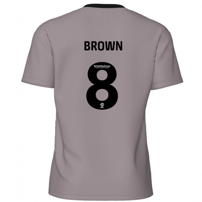 Danxen Enfant Maillot Jordan Brown #8 Gris Tenues Extérieur 2024/25 T-Shirt