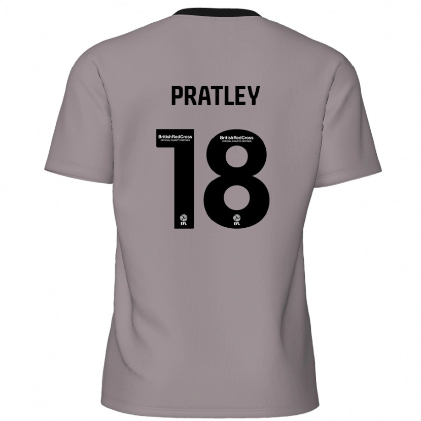 Danxen Enfant Maillot Darren Pratley #18 Gris Tenues Extérieur 2024/25 T-Shirt