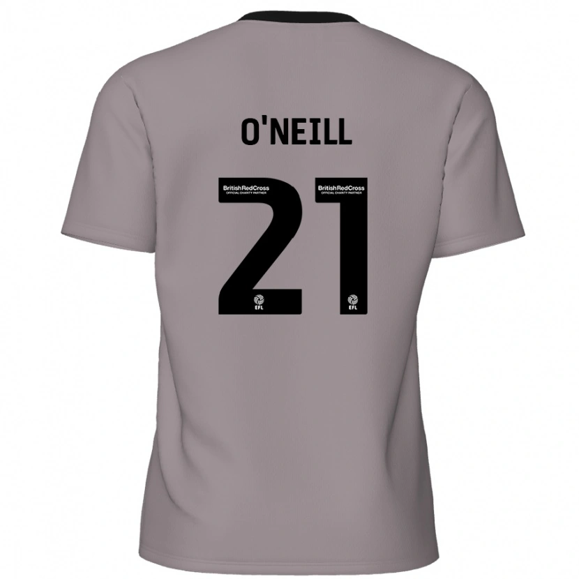 Danxen Enfant Maillot Ollie O'neill #21 Gris Tenues Extérieur 2024/25 T-Shirt