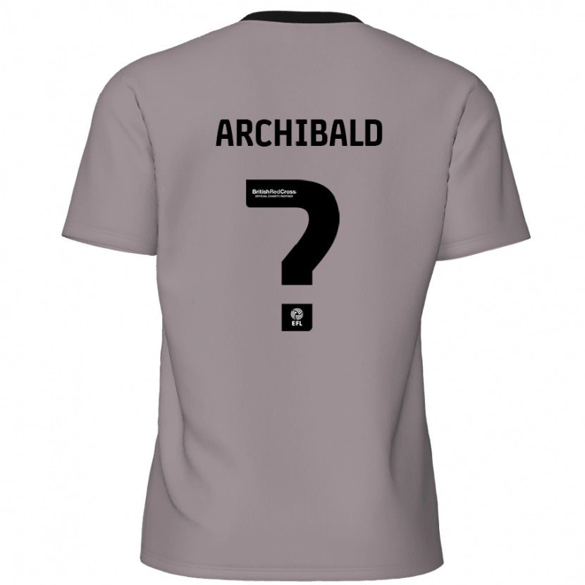 Danxen Enfant Maillot Aaron Archibald #0 Gris Tenues Extérieur 2024/25 T-Shirt