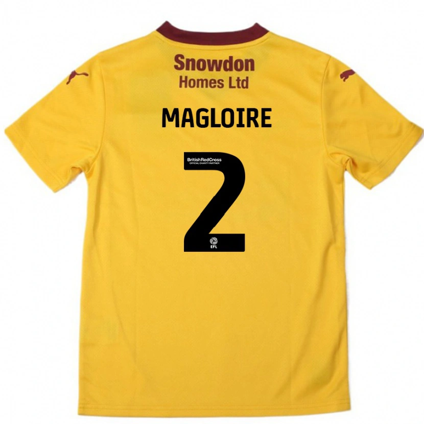 Danxen Enfant Maillot Tyler Magloire #2 Orange Bordeaux Tenues Extérieur 2024/25 T-Shirt