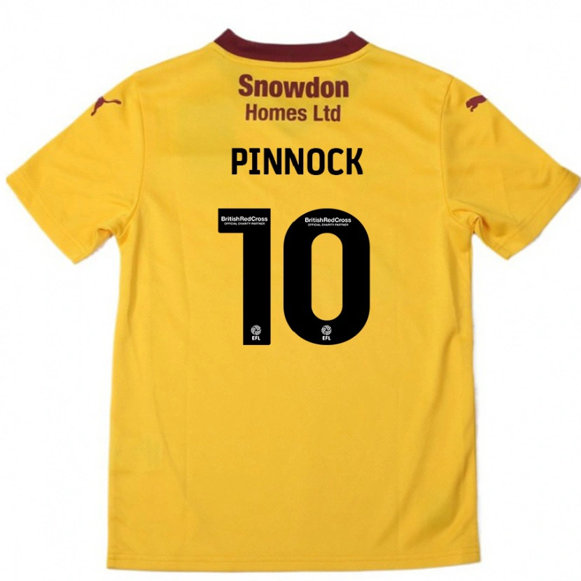 Danxen Enfant Maillot Mitch Pinnock #10 Orange Bordeaux Tenues Extérieur 2024/25 T-Shirt