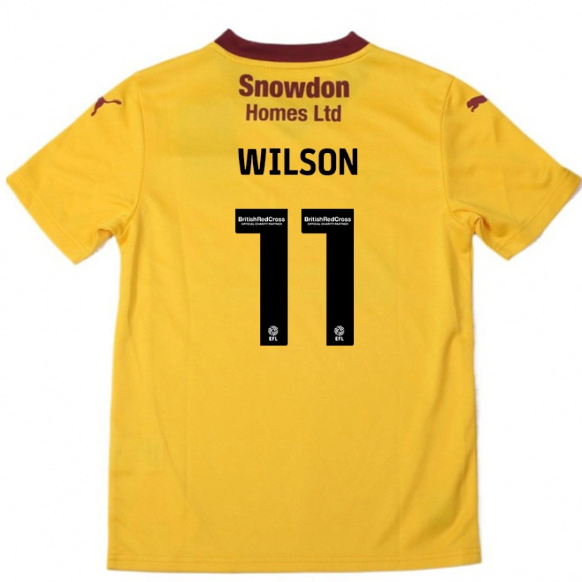 Danxen Enfant Maillot James Wilson #11 Orange Bordeaux Tenues Extérieur 2024/25 T-Shirt