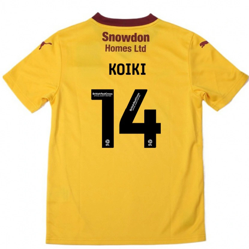 Danxen Enfant Maillot Ali Koiki #14 Orange Bordeaux Tenues Extérieur 2024/25 T-Shirt