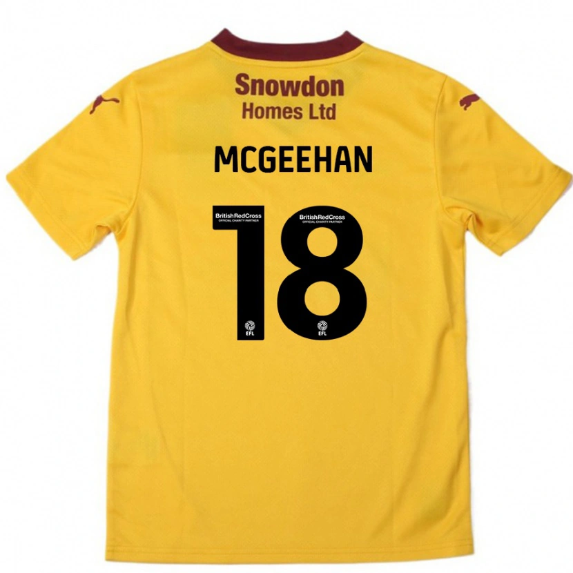 Danxen Enfant Maillot Cameron Mcgeehan #18 Orange Bordeaux Tenues Extérieur 2024/25 T-Shirt