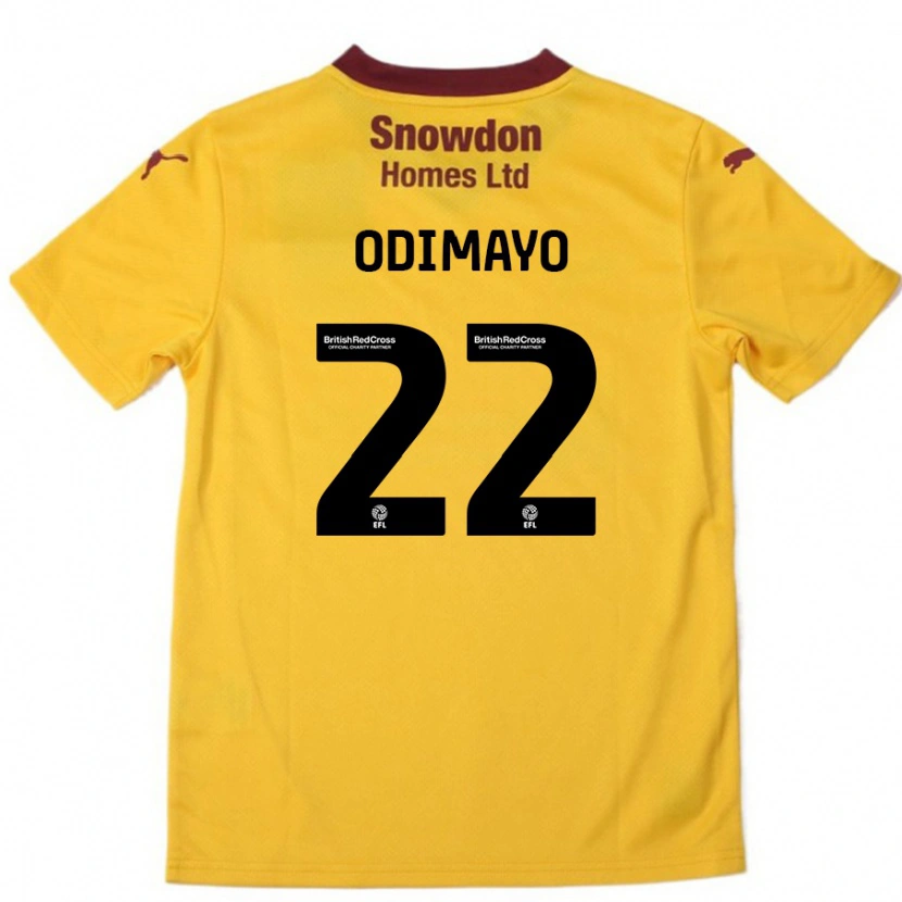 Danxen Enfant Maillot Akin Odimayo #22 Orange Bordeaux Tenues Extérieur 2024/25 T-Shirt