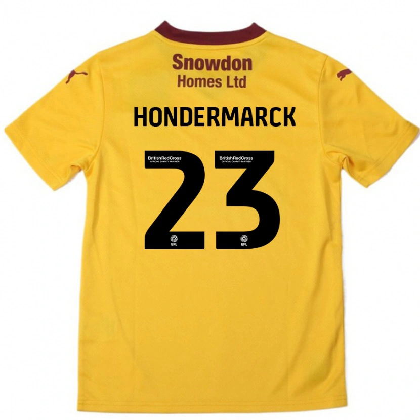 Danxen Enfant Maillot William Hondermarck #23 Orange Bordeaux Tenues Extérieur 2024/25 T-Shirt