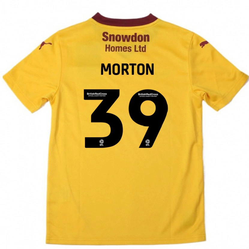 Danxen Enfant Maillot Callum Morton #39 Orange Bordeaux Tenues Extérieur 2024/25 T-Shirt