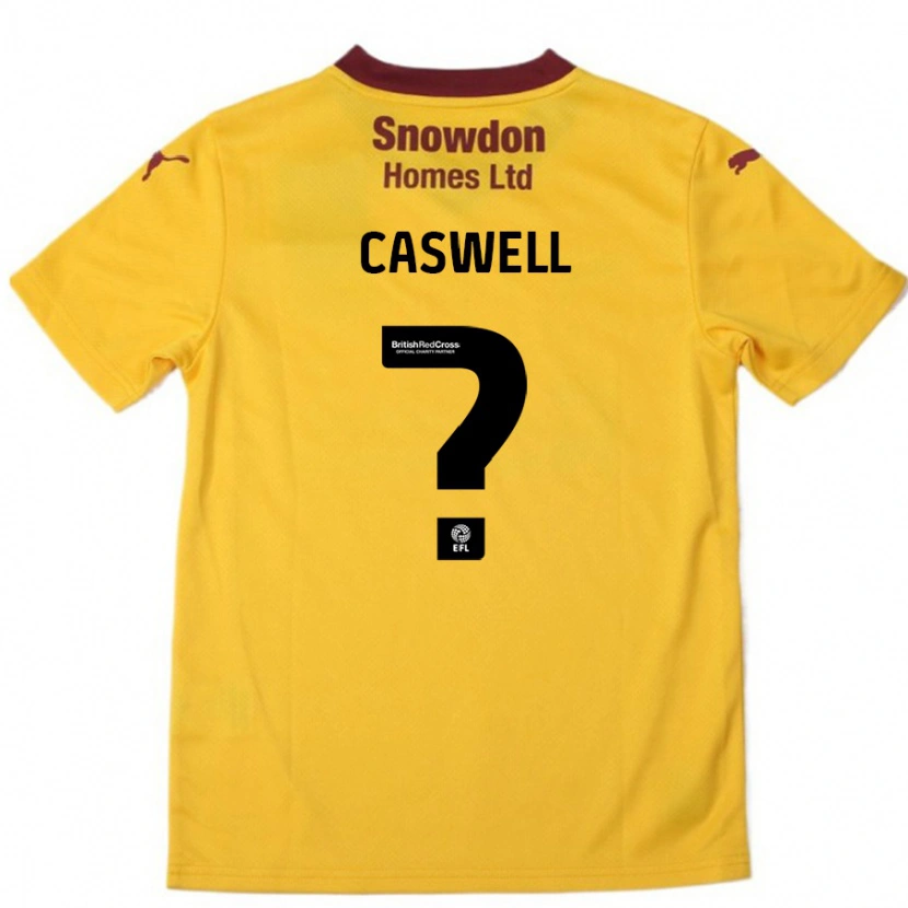 Danxen Enfant Maillot Jordan Caswell #0 Orange Bordeaux Tenues Extérieur 2024/25 T-Shirt