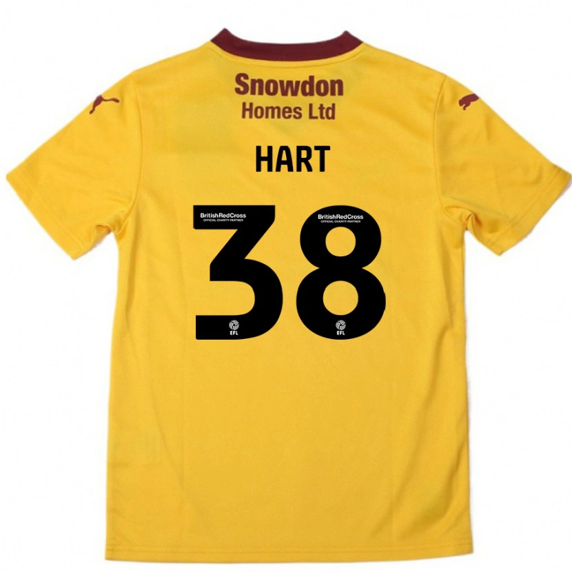 Danxen Enfant Maillot Jamari Hart #38 Orange Bordeaux Tenues Extérieur 2024/25 T-Shirt