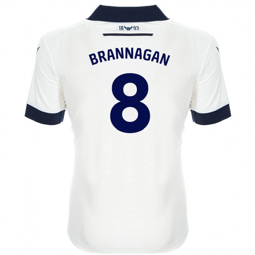 Danxen Enfant Maillot Cameron Brannagan #8 Blanc Bleu Marine Tenues Extérieur 2024/25 T-Shirt