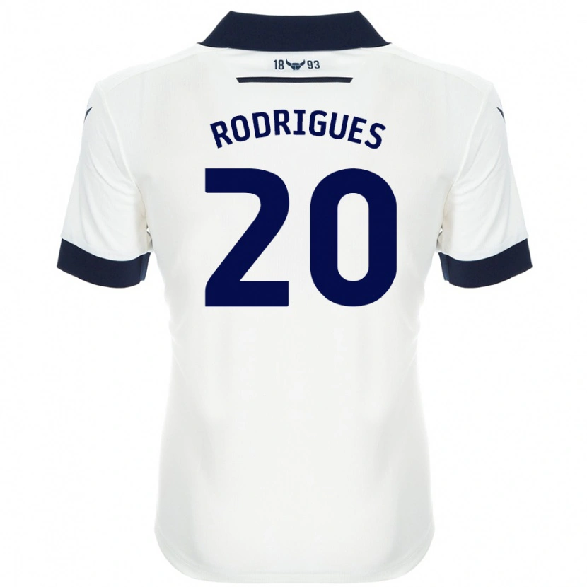 Danxen Enfant Maillot Rúben Rodrigues #20 Blanc Bleu Marine Tenues Extérieur 2024/25 T-Shirt