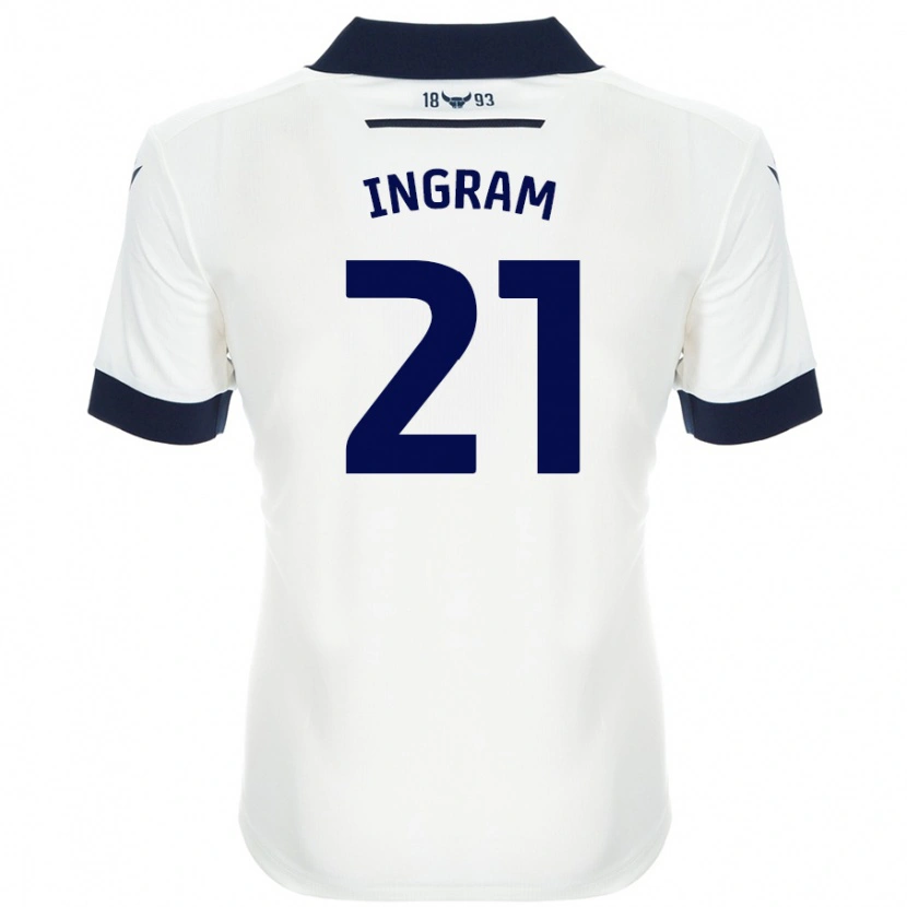 Danxen Enfant Maillot Matt Ingram #21 Blanc Bleu Marine Tenues Extérieur 2024/25 T-Shirt