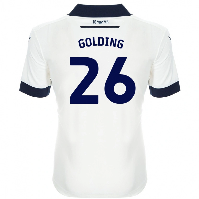 Danxen Enfant Maillot James Golding #26 Blanc Bleu Marine Tenues Extérieur 2024/25 T-Shirt