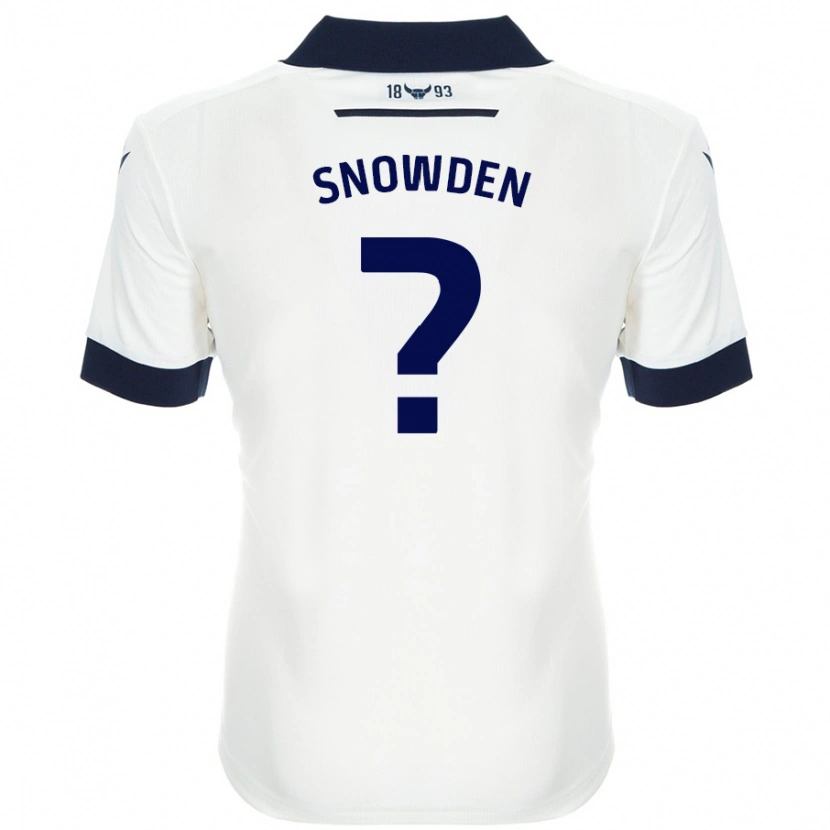 Danxen Enfant Maillot Leo Snowden #0 Blanc Bleu Marine Tenues Extérieur 2024/25 T-Shirt