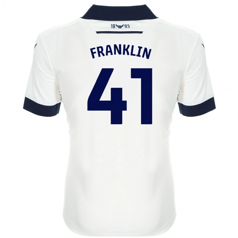 Danxen Enfant Maillot George Franklin #41 Blanc Bleu Marine Tenues Extérieur 2024/25 T-Shirt