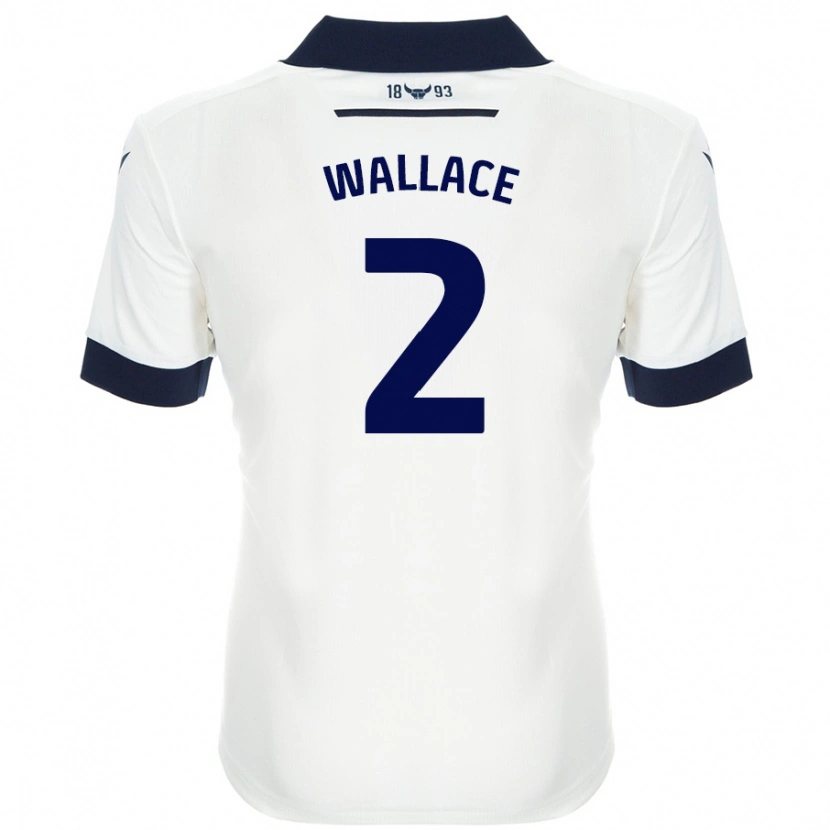 Danxen Enfant Maillot Emily Wallace #2 Blanc Bleu Marine Tenues Extérieur 2024/25 T-Shirt